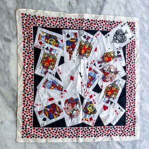 Moschino Playing Card Print Silk Scarf